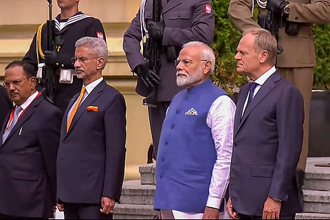 PM Modi's ceremonial welcome in Poland